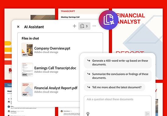 An official Adobe Acrobat product image showing Acrobat AI assistant capabilities from Adobe news metadata.